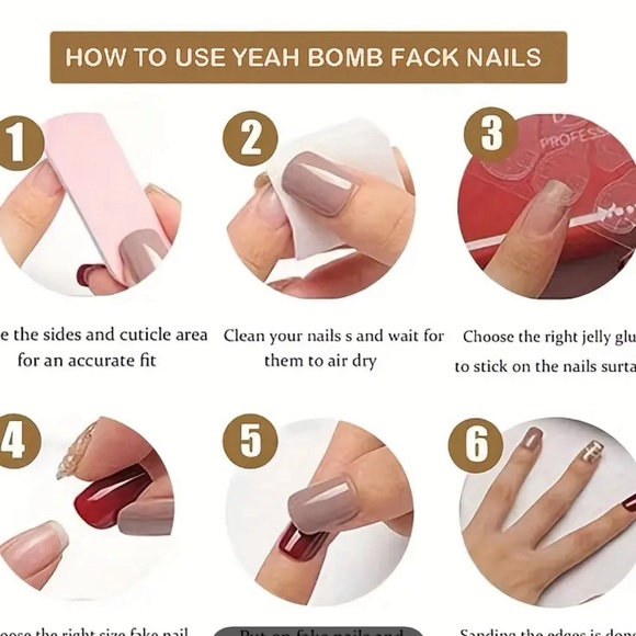 24pcs Solid Color Baby Blue Press On Nails Glossy Glue On  Short Square - Picture 5 of 5